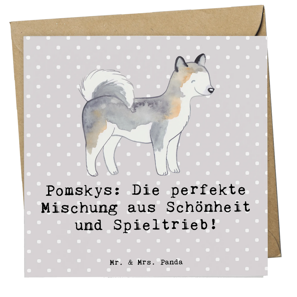 Deluxe Karte Pomsky Perfektion Karte, Grußkarte, Klappkarte, Einladungskarte, Glückwunschkarte, Hochzeitskarte, Geburtstagskarte, Hochwertige Grußkarte, Hochwertige Klappkarte, Hund, Hunderasse, Rassehund, Hundebesitzer, Geschenk, Tierfreund, Schenken, Welpe