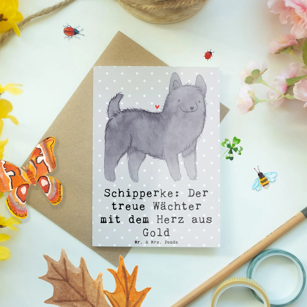 Grußkarte Schipperke Wächterherz Grußkarte, Klappkarte, Einladungskarte, Glückwunschkarte, Hochzeitskarte, Geburtstagskarte, Karte, Ansichtskarten, Hund, Hunderasse, Rassehund, Hundebesitzer, Geschenk, Tierfreund, Schenken, Welpe