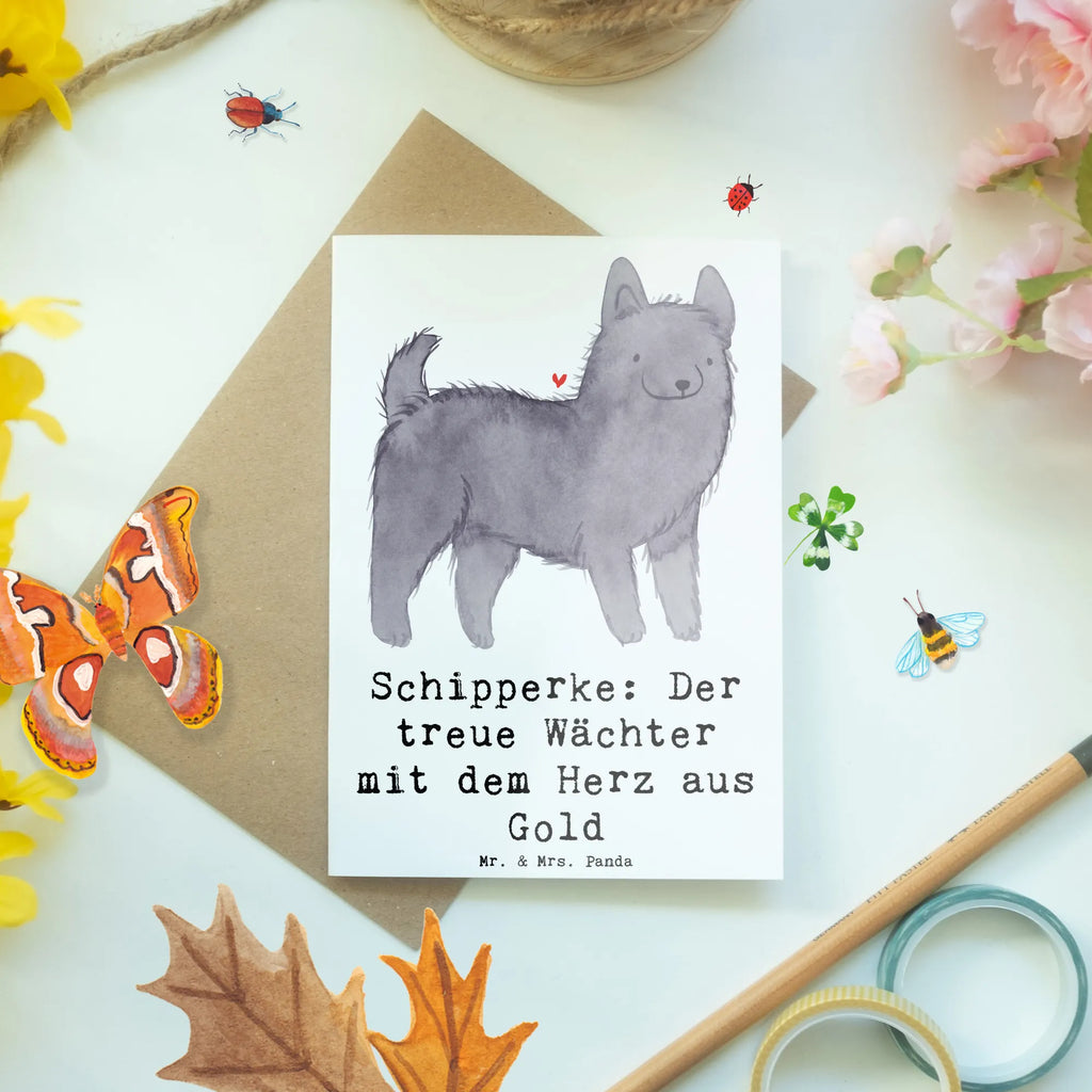 Grußkarte Schipperke Wächterherz Grußkarte, Klappkarte, Einladungskarte, Glückwunschkarte, Hochzeitskarte, Geburtstagskarte, Karte, Ansichtskarten, Hund, Hunderasse, Rassehund, Hundebesitzer, Geschenk, Tierfreund, Schenken, Welpe