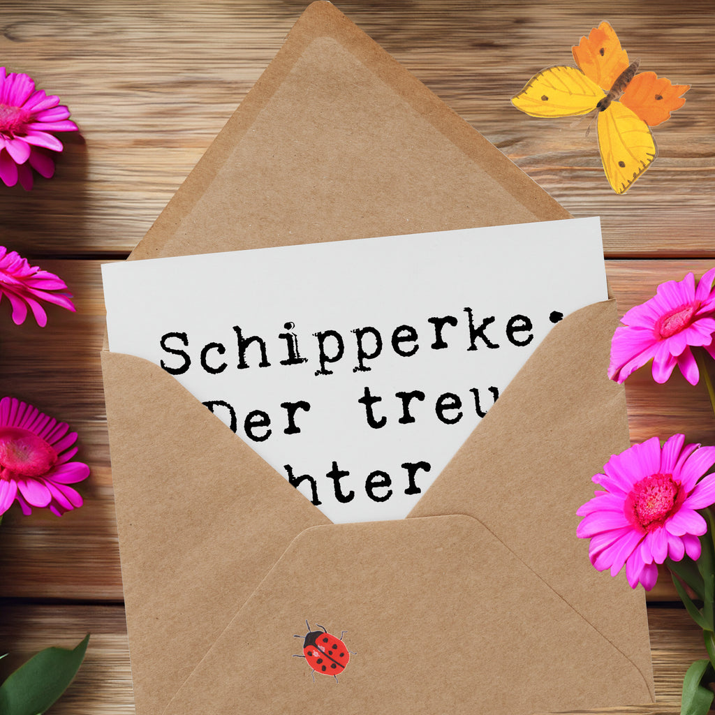 Deluxe Karte Spruch Schipperke Wächterherz Karte, Grußkarte, Klappkarte, Einladungskarte, Glückwunschkarte, Hochzeitskarte, Geburtstagskarte, Hochwertige Grußkarte, Hochwertige Klappkarte, Hund, Hunderasse, Rassehund, Hundebesitzer, Geschenk, Tierfreund, Schenken, Welpe