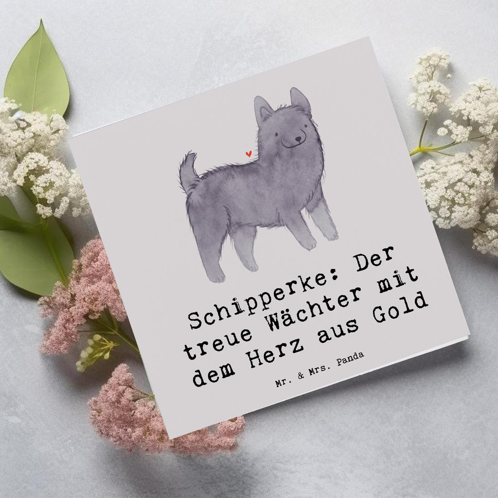 Deluxe Karte Schipperke Wächterherz Karte, Grußkarte, Klappkarte, Einladungskarte, Glückwunschkarte, Hochzeitskarte, Geburtstagskarte, Hochwertige Grußkarte, Hochwertige Klappkarte, Hund, Hunderasse, Rassehund, Hundebesitzer, Geschenk, Tierfreund, Schenken, Welpe