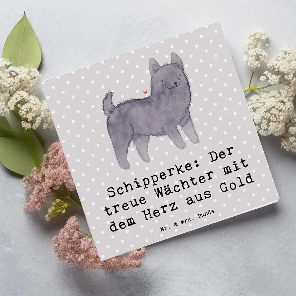 Deluxe Karte Schipperke Wächterherz Karte, Grußkarte, Klappkarte, Einladungskarte, Glückwunschkarte, Hochzeitskarte, Geburtstagskarte, Hochwertige Grußkarte, Hochwertige Klappkarte, Hund, Hunderasse, Rassehund, Hundebesitzer, Geschenk, Tierfreund, Schenken, Welpe