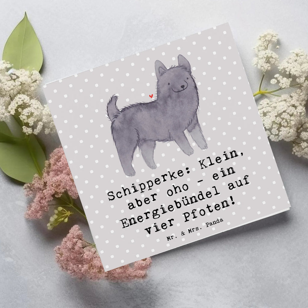 Deluxe Karte Schipperke Energie Karte, Grußkarte, Klappkarte, Einladungskarte, Glückwunschkarte, Hochzeitskarte, Geburtstagskarte, Hochwertige Grußkarte, Hochwertige Klappkarte, Hund, Hunderasse, Rassehund, Hundebesitzer, Geschenk, Tierfreund, Schenken, Welpe