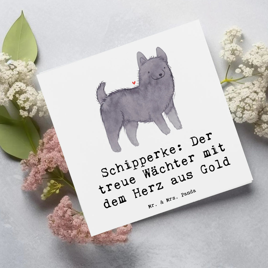 Deluxe Karte Schipperke Wächterherz Karte, Grußkarte, Klappkarte, Einladungskarte, Glückwunschkarte, Hochzeitskarte, Geburtstagskarte, Hochwertige Grußkarte, Hochwertige Klappkarte, Hund, Hunderasse, Rassehund, Hundebesitzer, Geschenk, Tierfreund, Schenken, Welpe