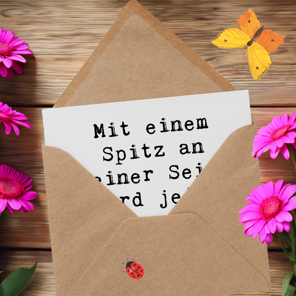 Deluxe Karte Spruch Freudiger Spitz Karte, Grußkarte, Klappkarte, Einladungskarte, Glückwunschkarte, Hochzeitskarte, Geburtstagskarte, Hochwertige Grußkarte, Hochwertige Klappkarte, Hund, Hunderasse, Rassehund, Hundebesitzer, Geschenk, Tierfreund, Schenken, Welpe