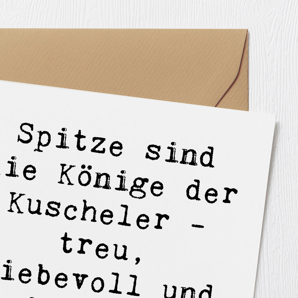 Deluxe Karte Spruch Spitz König Karte, Grußkarte, Klappkarte, Einladungskarte, Glückwunschkarte, Hochzeitskarte, Geburtstagskarte, Hochwertige Grußkarte, Hochwertige Klappkarte, Hund, Hunderasse, Rassehund, Hundebesitzer, Geschenk, Tierfreund, Schenken, Welpe