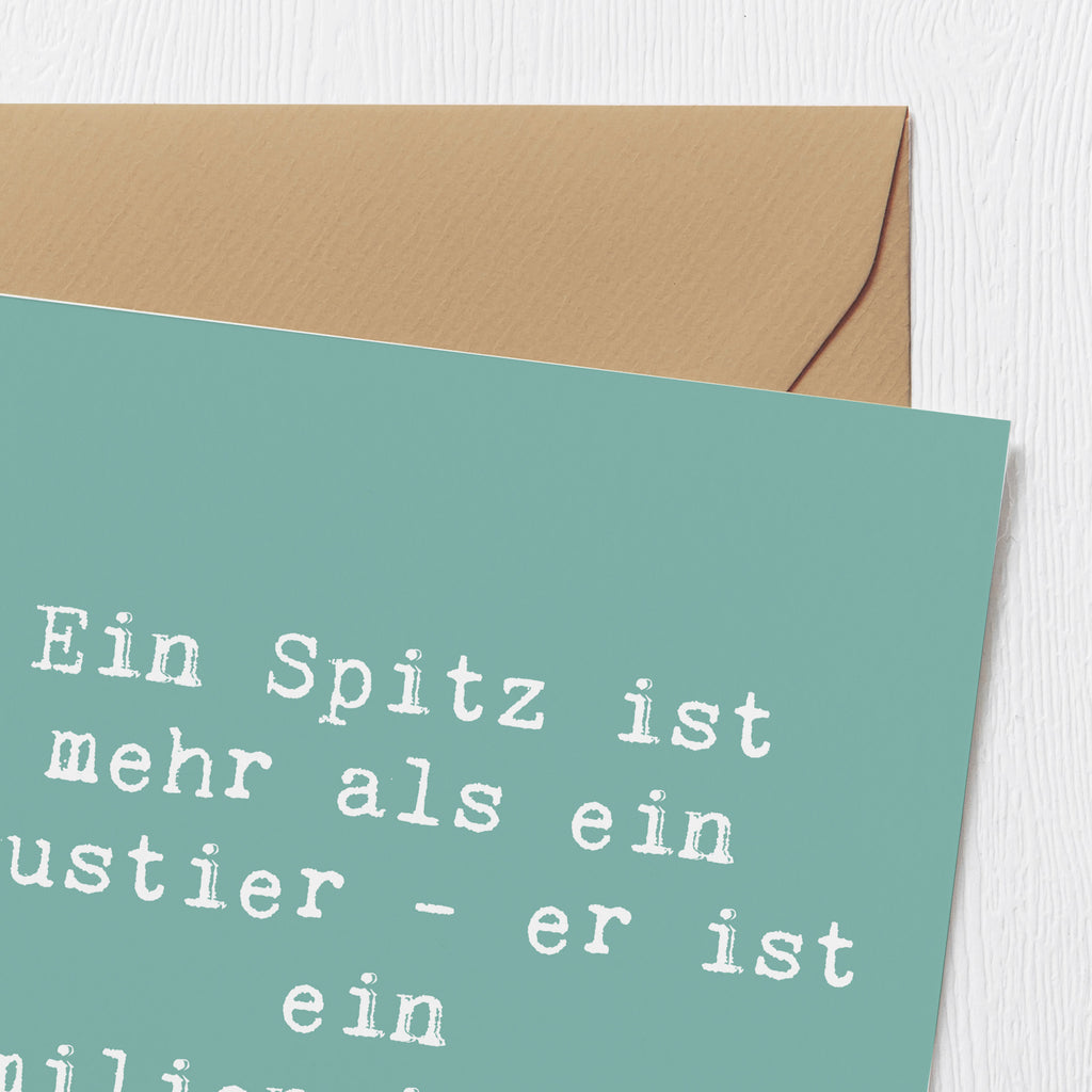 Deluxe Karte Spruch Spitz Familienmitglied Karte, Grußkarte, Klappkarte, Einladungskarte, Glückwunschkarte, Hochzeitskarte, Geburtstagskarte, Hochwertige Grußkarte, Hochwertige Klappkarte, Hund, Hunderasse, Rassehund, Hundebesitzer, Geschenk, Tierfreund, Schenken, Welpe