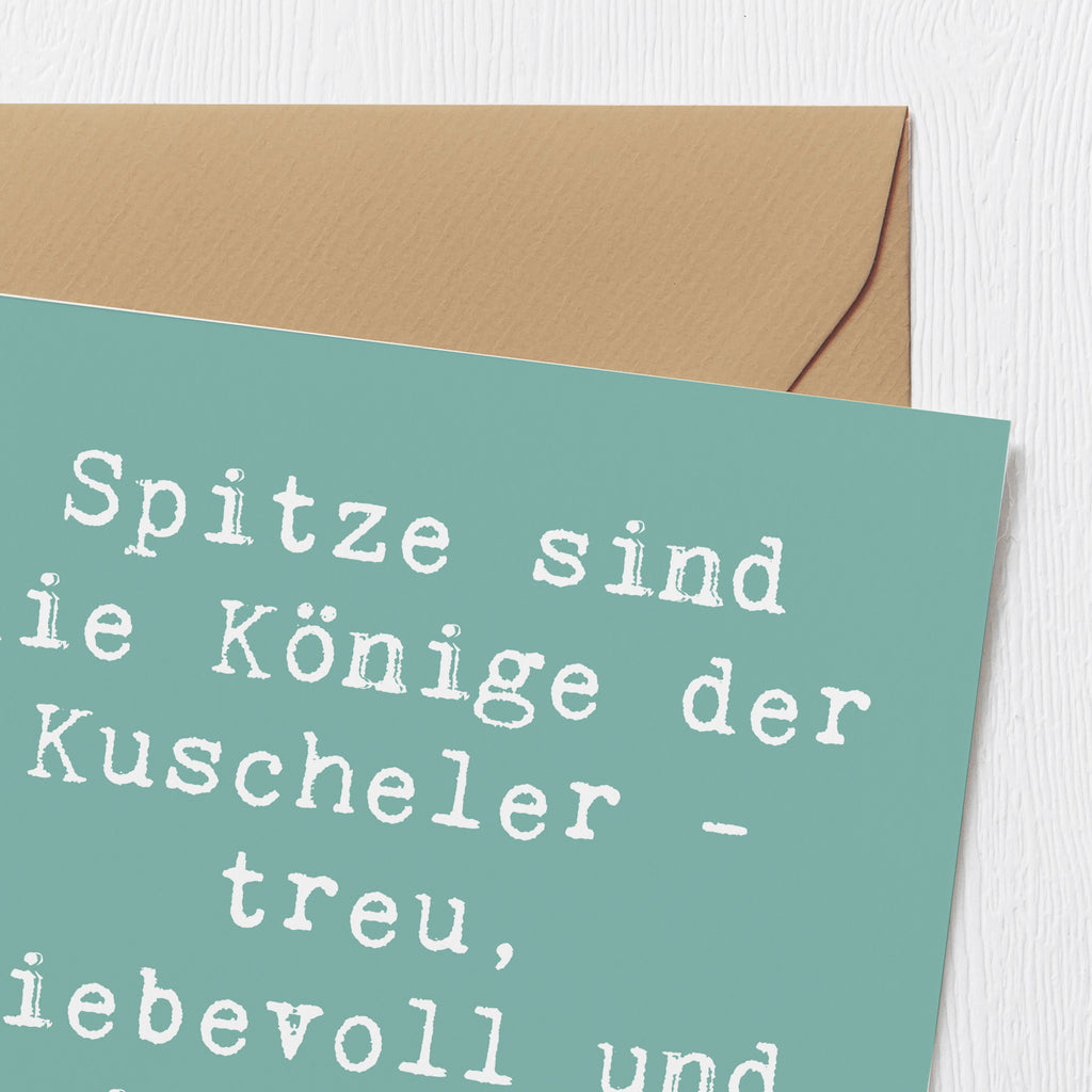 Deluxe Karte Spruch Spitz König Karte, Grußkarte, Klappkarte, Einladungskarte, Glückwunschkarte, Hochzeitskarte, Geburtstagskarte, Hochwertige Grußkarte, Hochwertige Klappkarte, Hund, Hunderasse, Rassehund, Hundebesitzer, Geschenk, Tierfreund, Schenken, Welpe