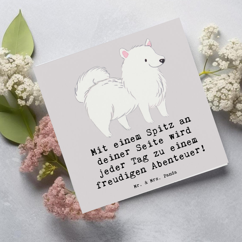 Deluxe Karte Freudiger Spitz Karte, Grußkarte, Klappkarte, Einladungskarte, Glückwunschkarte, Hochzeitskarte, Geburtstagskarte, Hochwertige Grußkarte, Hochwertige Klappkarte, Hund, Hunderasse, Rassehund, Hundebesitzer, Geschenk, Tierfreund, Schenken, Welpe