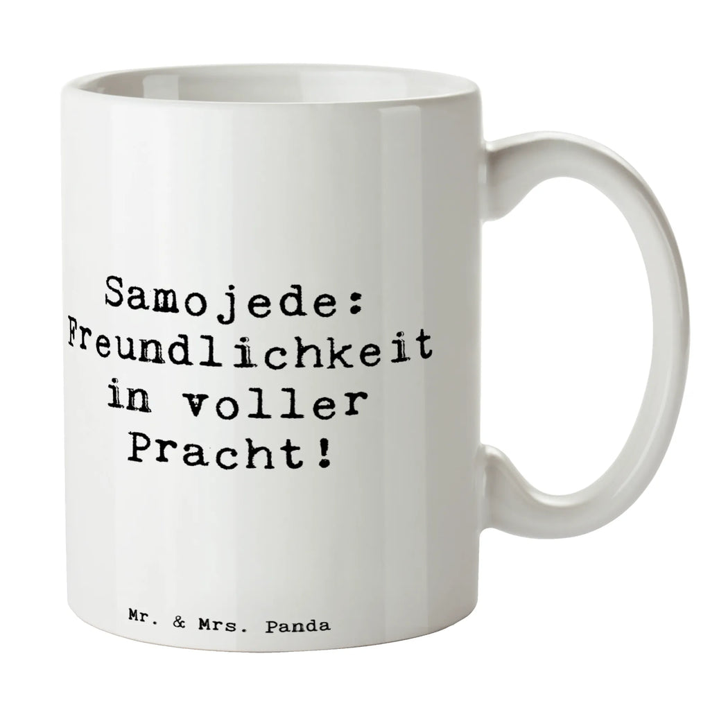 Tasse Spruch Samojede Freundlichkeit Tasse, Kaffeetasse, Teetasse, Becher, Kaffeebecher, Teebecher, Keramiktasse, Porzellantasse, Büro Tasse, Geschenk Tasse, Tasse Sprüche, Tasse Motive, Kaffeetassen, Tasse bedrucken, Designer Tasse, Cappuccino Tassen, Schöne Teetassen, Hund, Hunderasse, Rassehund, Hundebesitzer, Geschenk, Tierfreund, Schenken, Welpe