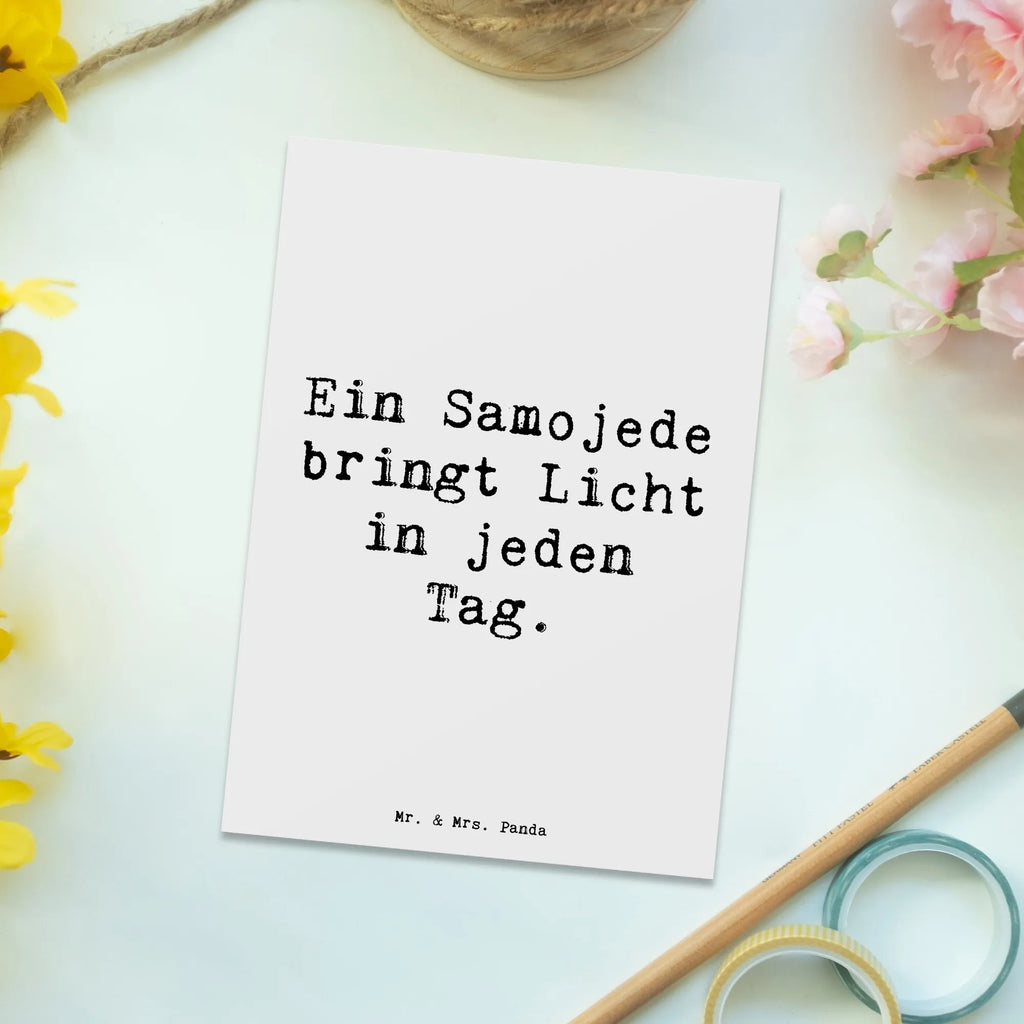 Postkarte Spruch Samojede Licht Postkarte, Karte, Geschenkkarte, Grußkarte, Einladung, Ansichtskarte, Geburtstagskarte, Einladungskarte, Dankeskarte, Ansichtskarten, Einladung Geburtstag, Einladungskarten Geburtstag, Hund, Hunderasse, Rassehund, Hundebesitzer, Geschenk, Tierfreund, Schenken, Welpe