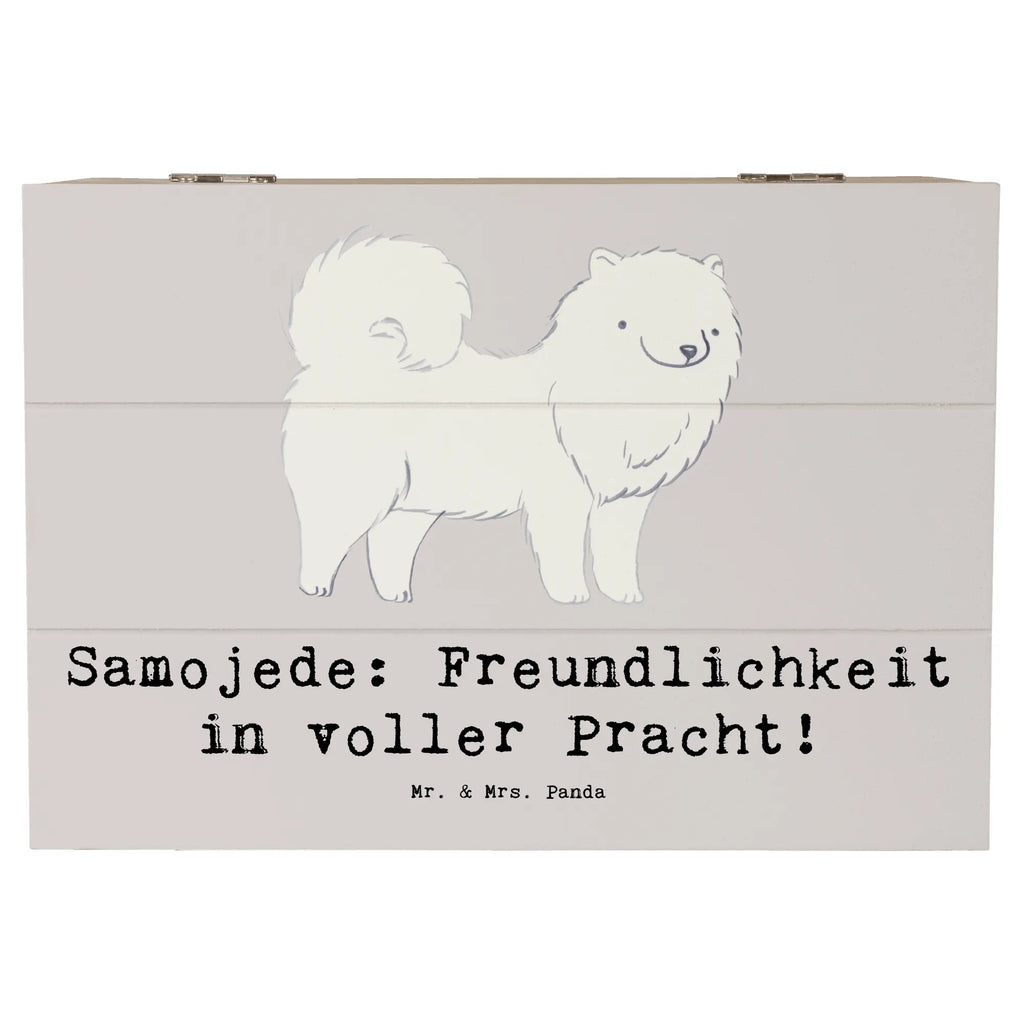 Holzkiste Samojede Freundlichkeit Holzkiste, Kiste, Schatzkiste, Truhe, Schatulle, XXL, Erinnerungsbox, Erinnerungskiste, Dekokiste, Aufbewahrungsbox, Geschenkbox, Geschenkdose, Hund, Hunderasse, Rassehund, Hundebesitzer, Geschenk, Tierfreund, Schenken, Welpe