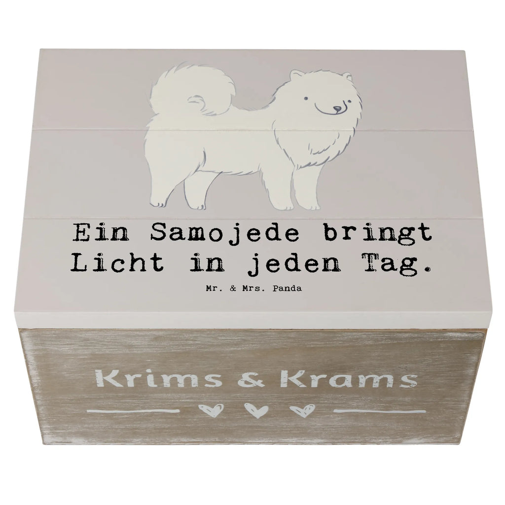 Holzkiste Samojede Licht Holzkiste, Kiste, Schatzkiste, Truhe, Schatulle, XXL, Erinnerungsbox, Erinnerungskiste, Dekokiste, Aufbewahrungsbox, Geschenkbox, Geschenkdose, Hund, Hunderasse, Rassehund, Hundebesitzer, Geschenk, Tierfreund, Schenken, Welpe