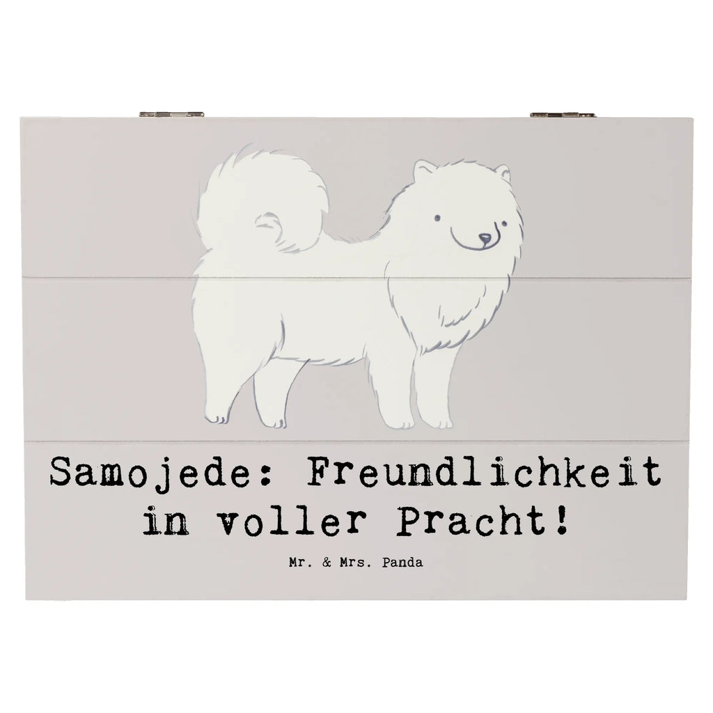 Holzkiste Samojede Freundlichkeit Holzkiste, Kiste, Schatzkiste, Truhe, Schatulle, XXL, Erinnerungsbox, Erinnerungskiste, Dekokiste, Aufbewahrungsbox, Geschenkbox, Geschenkdose, Hund, Hunderasse, Rassehund, Hundebesitzer, Geschenk, Tierfreund, Schenken, Welpe