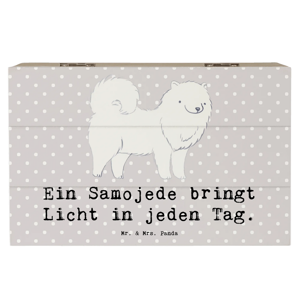 Holzkiste Samojede Licht Holzkiste, Kiste, Schatzkiste, Truhe, Schatulle, XXL, Erinnerungsbox, Erinnerungskiste, Dekokiste, Aufbewahrungsbox, Geschenkbox, Geschenkdose, Hund, Hunderasse, Rassehund, Hundebesitzer, Geschenk, Tierfreund, Schenken, Welpe