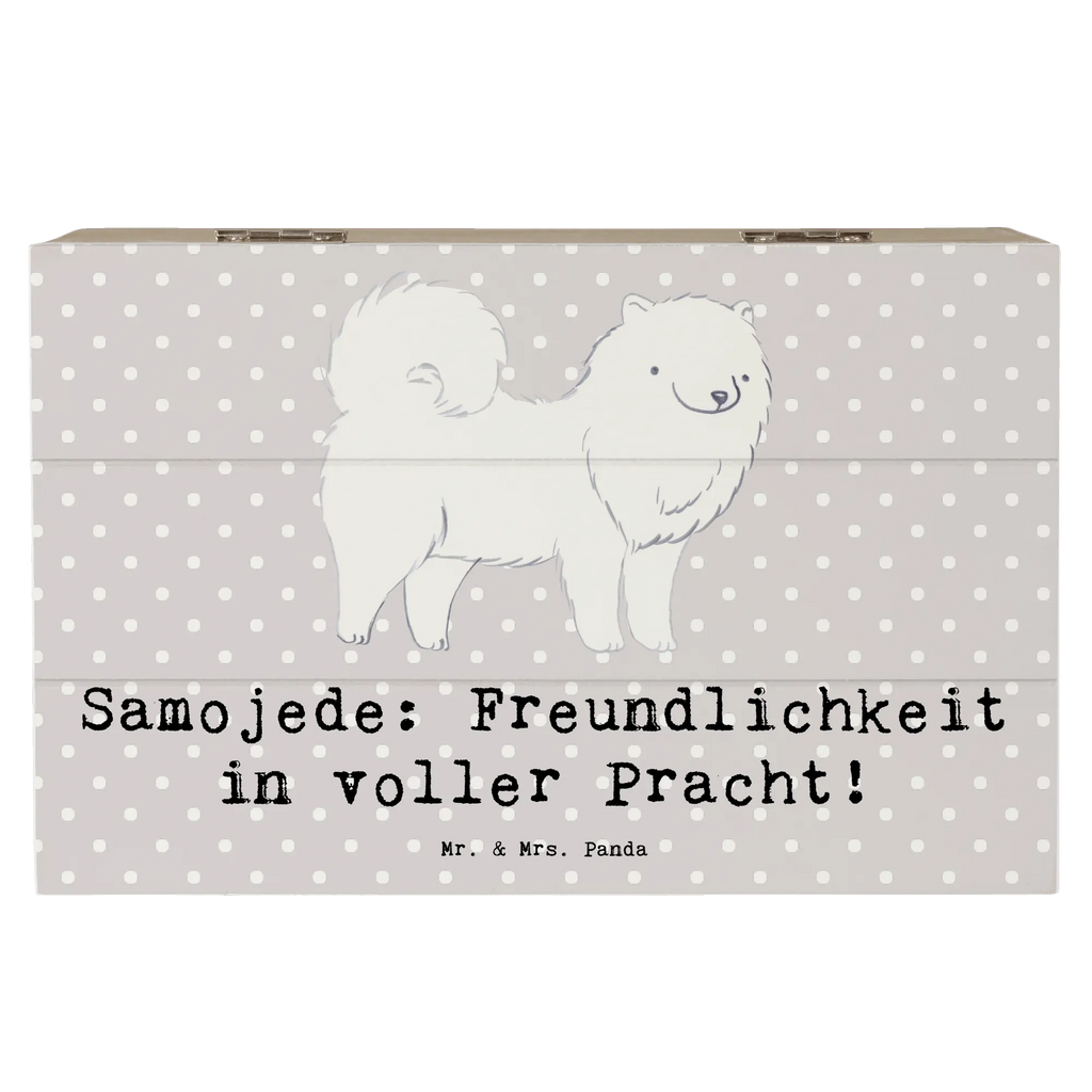 Holzkiste Samojede Freundlichkeit Holzkiste, Kiste, Schatzkiste, Truhe, Schatulle, XXL, Erinnerungsbox, Erinnerungskiste, Dekokiste, Aufbewahrungsbox, Geschenkbox, Geschenkdose, Hund, Hunderasse, Rassehund, Hundebesitzer, Geschenk, Tierfreund, Schenken, Welpe