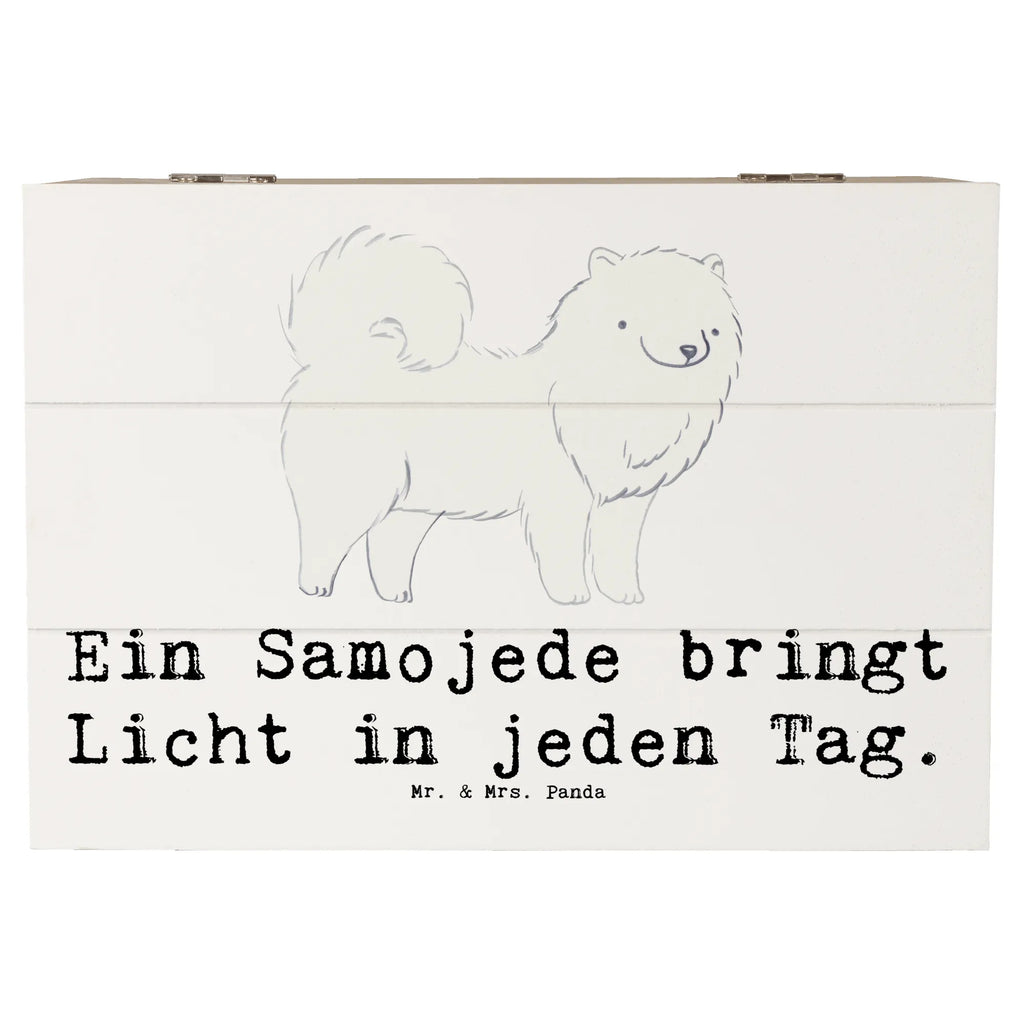 Holzkiste Samojede Licht Holzkiste, Kiste, Schatzkiste, Truhe, Schatulle, XXL, Erinnerungsbox, Erinnerungskiste, Dekokiste, Aufbewahrungsbox, Geschenkbox, Geschenkdose, Hund, Hunderasse, Rassehund, Hundebesitzer, Geschenk, Tierfreund, Schenken, Welpe