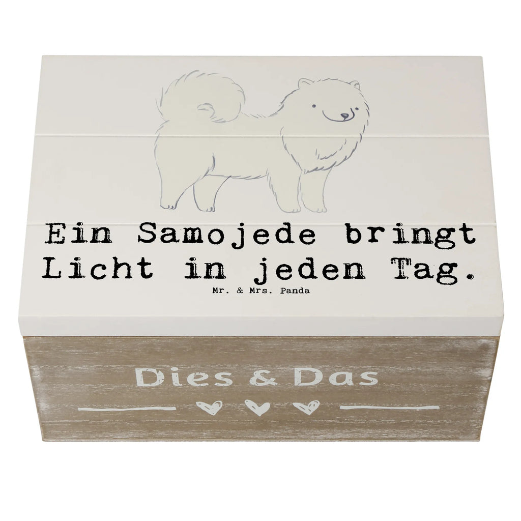 Holzkiste Samojede Licht Holzkiste, Kiste, Schatzkiste, Truhe, Schatulle, XXL, Erinnerungsbox, Erinnerungskiste, Dekokiste, Aufbewahrungsbox, Geschenkbox, Geschenkdose, Hund, Hunderasse, Rassehund, Hundebesitzer, Geschenk, Tierfreund, Schenken, Welpe