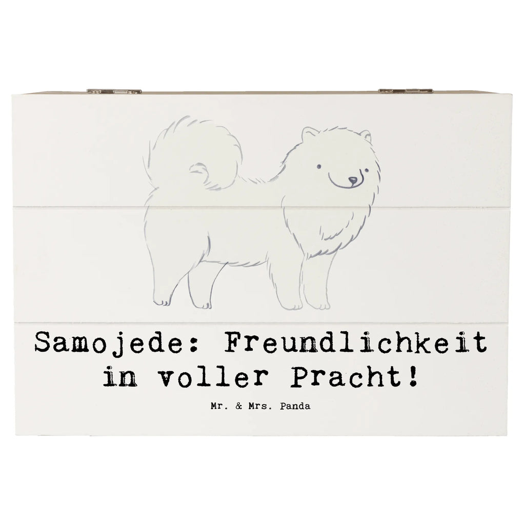 Holzkiste Samojede Freundlichkeit Holzkiste, Kiste, Schatzkiste, Truhe, Schatulle, XXL, Erinnerungsbox, Erinnerungskiste, Dekokiste, Aufbewahrungsbox, Geschenkbox, Geschenkdose, Hund, Hunderasse, Rassehund, Hundebesitzer, Geschenk, Tierfreund, Schenken, Welpe