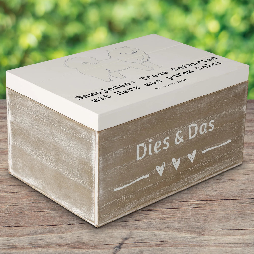 Holzkiste Samojede Herz Holzkiste, Kiste, Schatzkiste, Truhe, Schatulle, XXL, Erinnerungsbox, Erinnerungskiste, Dekokiste, Aufbewahrungsbox, Geschenkbox, Geschenkdose, Hund, Hunderasse, Rassehund, Hundebesitzer, Geschenk, Tierfreund, Schenken, Welpe