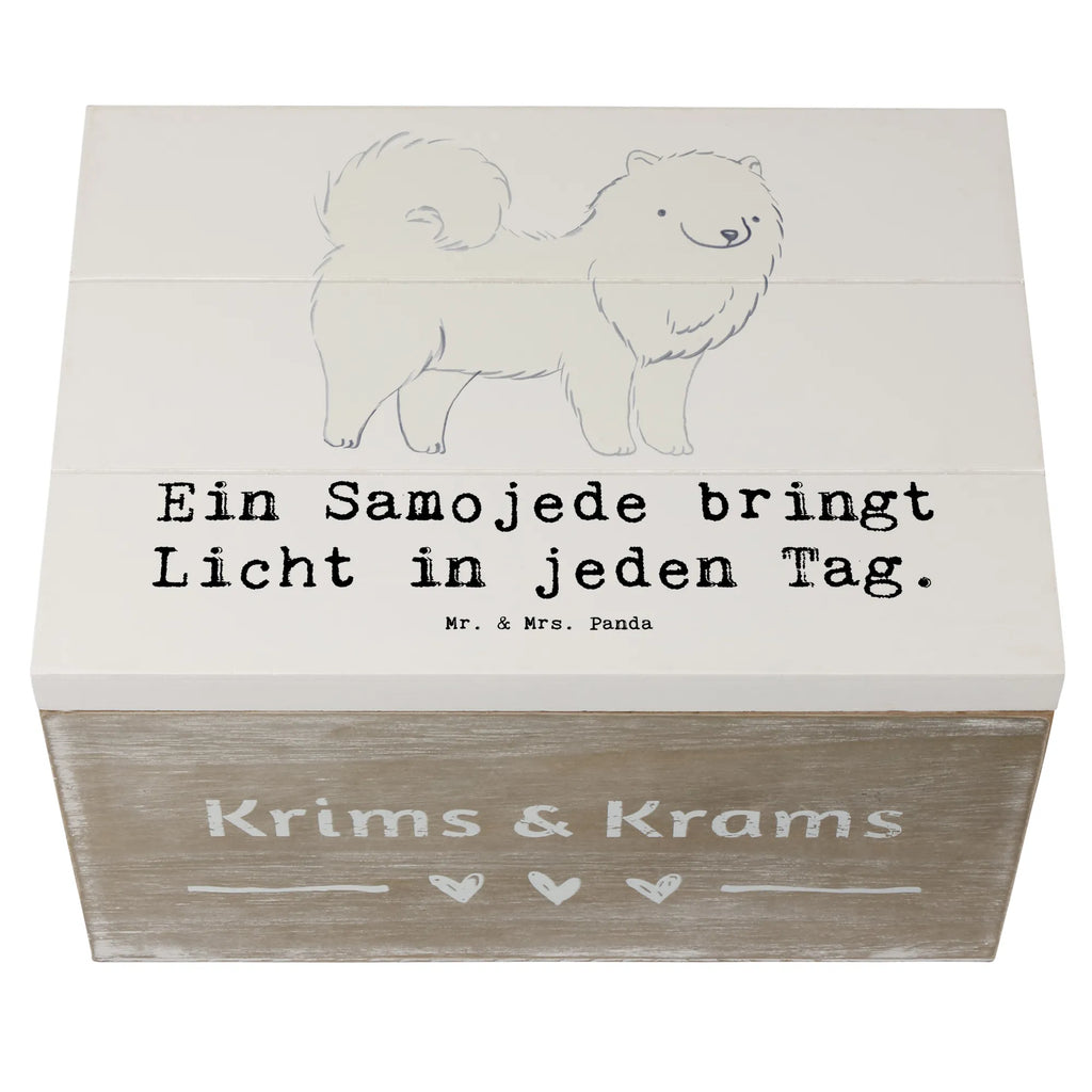 Holzkiste Samojede Licht Holzkiste, Kiste, Schatzkiste, Truhe, Schatulle, XXL, Erinnerungsbox, Erinnerungskiste, Dekokiste, Aufbewahrungsbox, Geschenkbox, Geschenkdose, Hund, Hunderasse, Rassehund, Hundebesitzer, Geschenk, Tierfreund, Schenken, Welpe