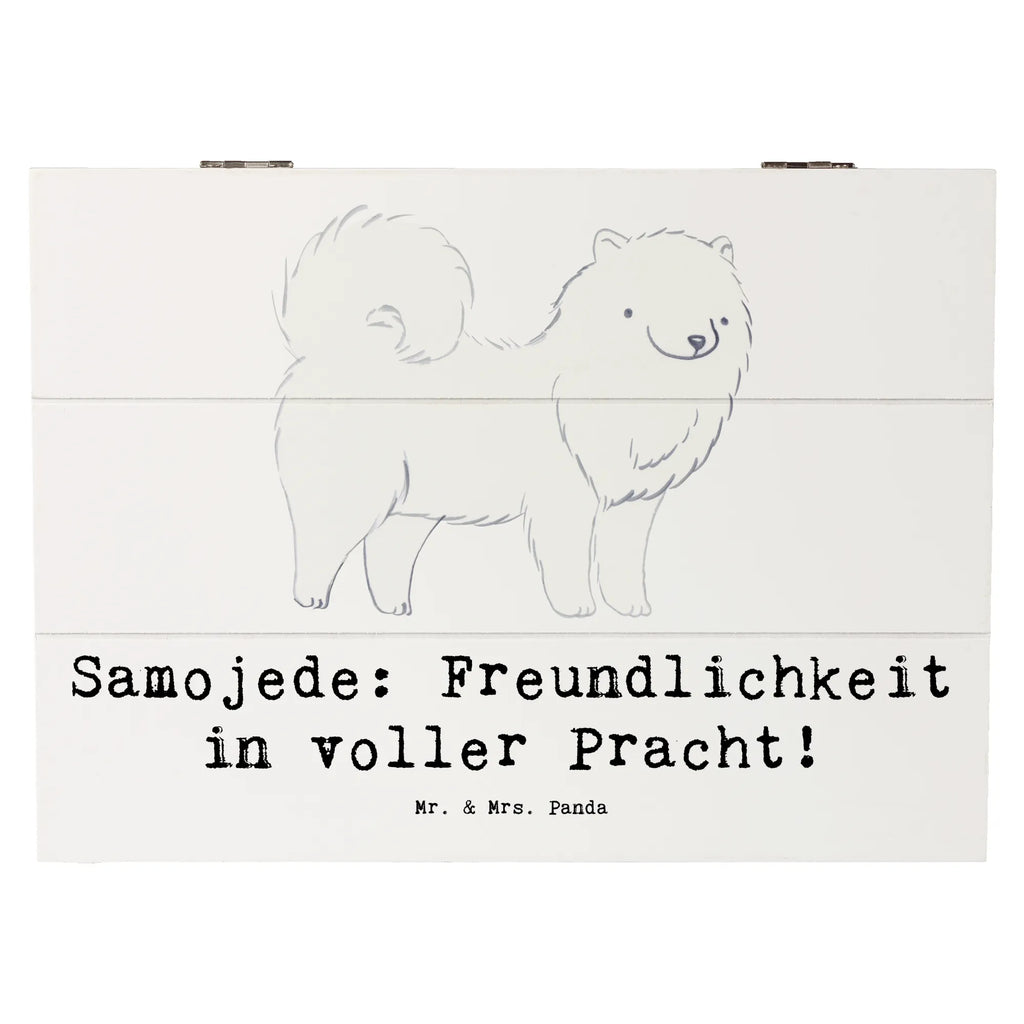 Holzkiste Samojede Freundlichkeit Holzkiste, Kiste, Schatzkiste, Truhe, Schatulle, XXL, Erinnerungsbox, Erinnerungskiste, Dekokiste, Aufbewahrungsbox, Geschenkbox, Geschenkdose, Hund, Hunderasse, Rassehund, Hundebesitzer, Geschenk, Tierfreund, Schenken, Welpe