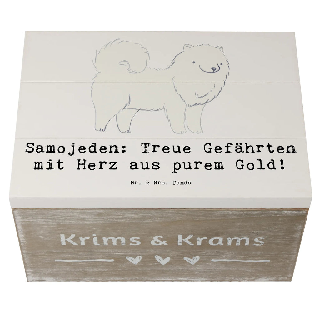 Holzkiste Samojede Herz Holzkiste, Kiste, Schatzkiste, Truhe, Schatulle, XXL, Erinnerungsbox, Erinnerungskiste, Dekokiste, Aufbewahrungsbox, Geschenkbox, Geschenkdose, Hund, Hunderasse, Rassehund, Hundebesitzer, Geschenk, Tierfreund, Schenken, Welpe