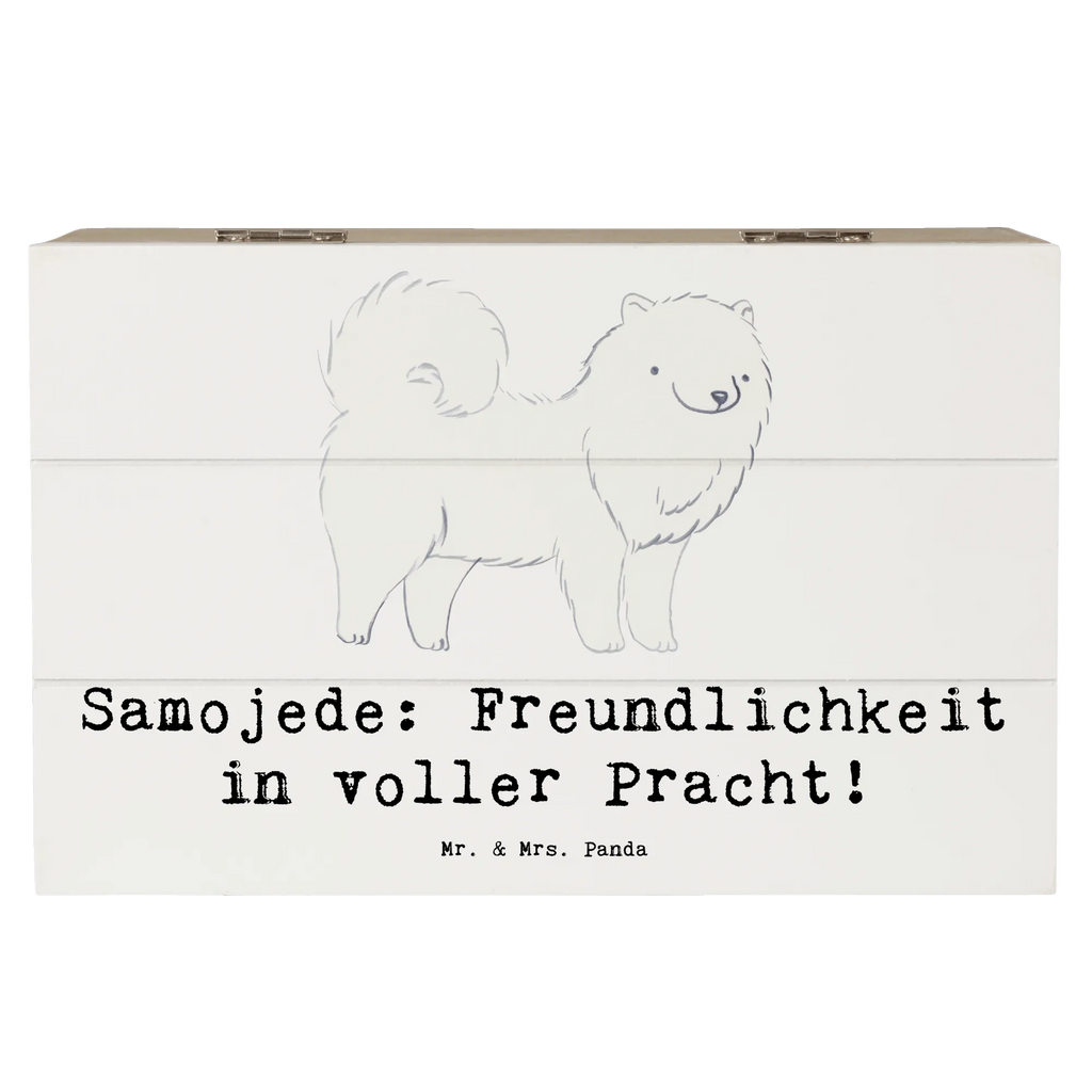 Holzkiste Samojede Freundlichkeit Holzkiste, Kiste, Schatzkiste, Truhe, Schatulle, XXL, Erinnerungsbox, Erinnerungskiste, Dekokiste, Aufbewahrungsbox, Geschenkbox, Geschenkdose, Hund, Hunderasse, Rassehund, Hundebesitzer, Geschenk, Tierfreund, Schenken, Welpe