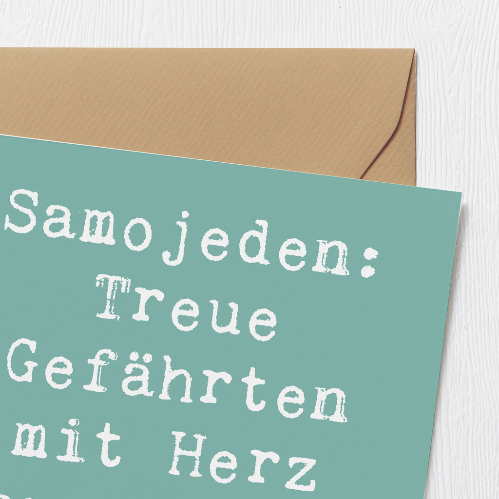 Deluxe Karte Spruch Samojede Herz Karte, Grußkarte, Klappkarte, Einladungskarte, Glückwunschkarte, Hochzeitskarte, Geburtstagskarte, Hochwertige Grußkarte, Hochwertige Klappkarte, Hund, Hunderasse, Rassehund, Hundebesitzer, Geschenk, Tierfreund, Schenken, Welpe