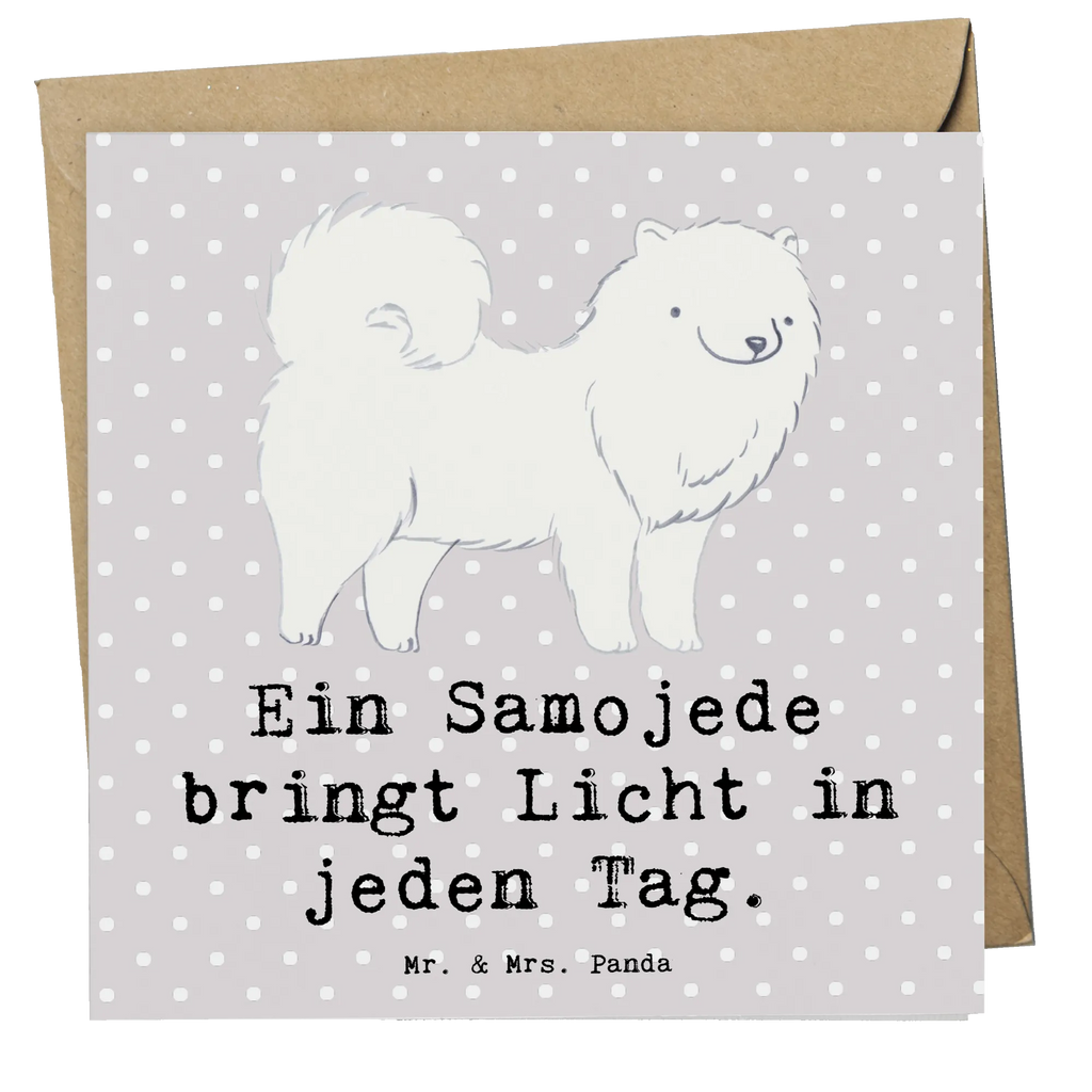 Deluxe Karte Samojede Licht Karte, Grußkarte, Klappkarte, Einladungskarte, Glückwunschkarte, Hochzeitskarte, Geburtstagskarte, Hochwertige Grußkarte, Hochwertige Klappkarte, Hund, Hunderasse, Rassehund, Hundebesitzer, Geschenk, Tierfreund, Schenken, Welpe