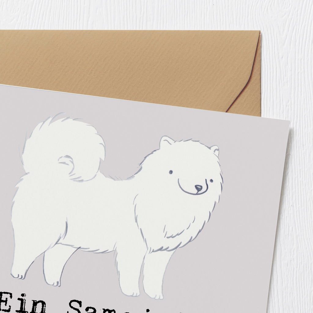 Deluxe Karte Samojede Licht Karte, Grußkarte, Klappkarte, Einladungskarte, Glückwunschkarte, Hochzeitskarte, Geburtstagskarte, Hochwertige Grußkarte, Hochwertige Klappkarte, Hund, Hunderasse, Rassehund, Hundebesitzer, Geschenk, Tierfreund, Schenken, Welpe