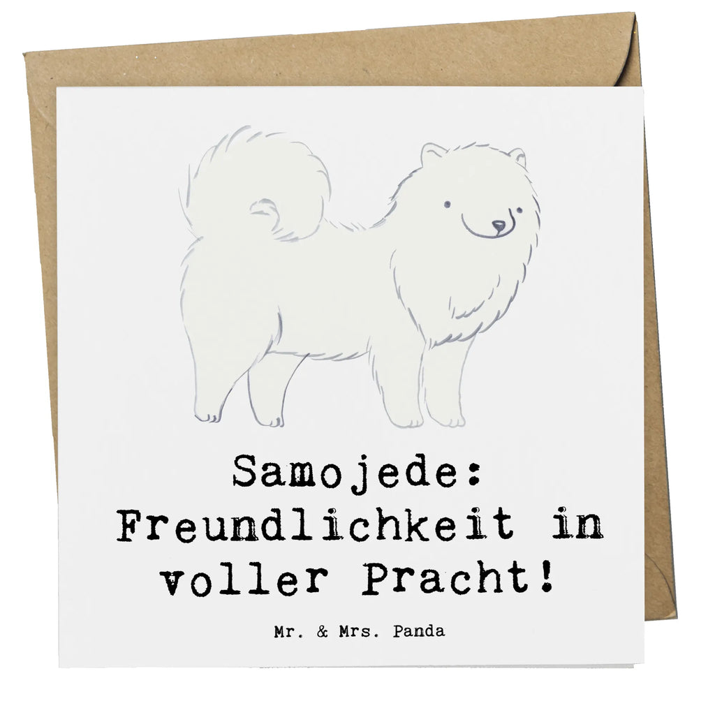 Deluxe Karte Samojede Freundlichkeit Karte, Grußkarte, Klappkarte, Einladungskarte, Glückwunschkarte, Hochzeitskarte, Geburtstagskarte, Hochwertige Grußkarte, Hochwertige Klappkarte, Hund, Hunderasse, Rassehund, Hundebesitzer, Geschenk, Tierfreund, Schenken, Welpe