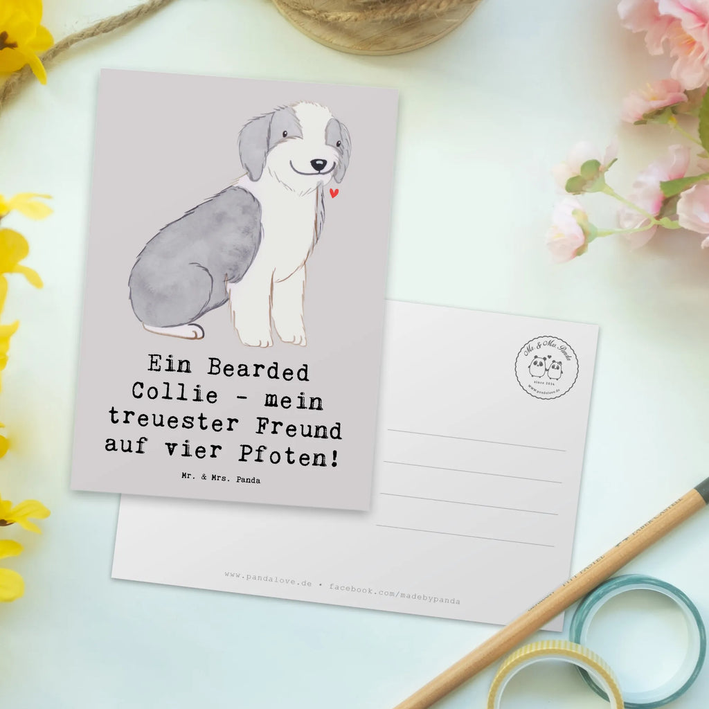 Postkarte Bearded Collie Freund Postkarte, Karte, Geschenkkarte, Grußkarte, Einladung, Ansichtskarte, Geburtstagskarte, Einladungskarte, Dankeskarte, Ansichtskarten, Einladung Geburtstag, Einladungskarten Geburtstag, Hund, Hunderasse, Rassehund, Hundebesitzer, Geschenk, Tierfreund, Schenken, Welpe