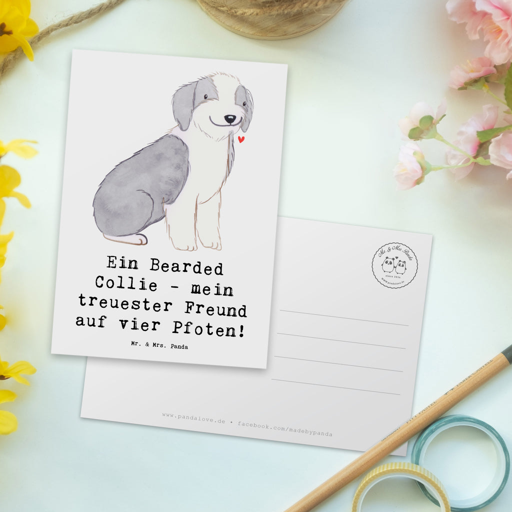 Postkarte Bearded Collie Freund Postkarte, Karte, Geschenkkarte, Grußkarte, Einladung, Ansichtskarte, Geburtstagskarte, Einladungskarte, Dankeskarte, Ansichtskarten, Einladung Geburtstag, Einladungskarten Geburtstag, Hund, Hunderasse, Rassehund, Hundebesitzer, Geschenk, Tierfreund, Schenken, Welpe