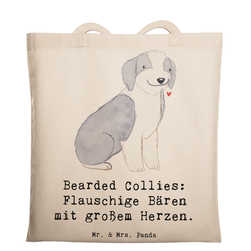 Tragetasche Bearded Collie Bärenherz Beuteltasche, Beutel, Einkaufstasche, Jutebeutel, Stoffbeutel, Tasche, Shopper, Umhängetasche, Strandtasche, Schultertasche, Stofftasche, Tragetasche, Badetasche, Jutetasche, Einkaufstüte, Laptoptasche, Hund, Hunderasse, Rassehund, Hundebesitzer, Geschenk, Tierfreund, Schenken, Welpe