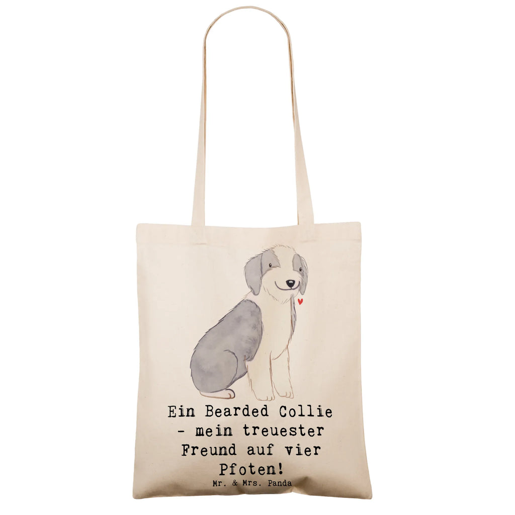 Tragetasche Bearded Collie Freund Beuteltasche, Beutel, Einkaufstasche, Jutebeutel, Stoffbeutel, Tasche, Shopper, Umhängetasche, Strandtasche, Schultertasche, Stofftasche, Tragetasche, Badetasche, Jutetasche, Einkaufstüte, Laptoptasche, Hund, Hunderasse, Rassehund, Hundebesitzer, Geschenk, Tierfreund, Schenken, Welpe