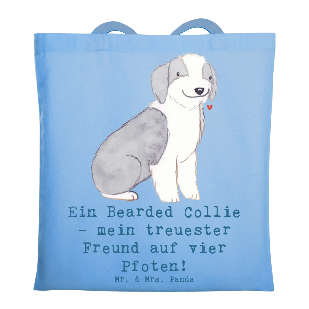 Tragetasche Bearded Collie Freund Beuteltasche, Beutel, Einkaufstasche, Jutebeutel, Stoffbeutel, Tasche, Shopper, Umhängetasche, Strandtasche, Schultertasche, Stofftasche, Tragetasche, Badetasche, Jutetasche, Einkaufstüte, Laptoptasche, Hund, Hunderasse, Rassehund, Hundebesitzer, Geschenk, Tierfreund, Schenken, Welpe