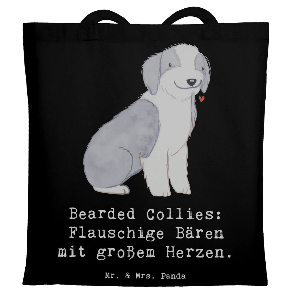 Tragetasche Bearded Collie Bärenherz Beuteltasche, Beutel, Einkaufstasche, Jutebeutel, Stoffbeutel, Tasche, Shopper, Umhängetasche, Strandtasche, Schultertasche, Stofftasche, Tragetasche, Badetasche, Jutetasche, Einkaufstüte, Laptoptasche, Hund, Hunderasse, Rassehund, Hundebesitzer, Geschenk, Tierfreund, Schenken, Welpe