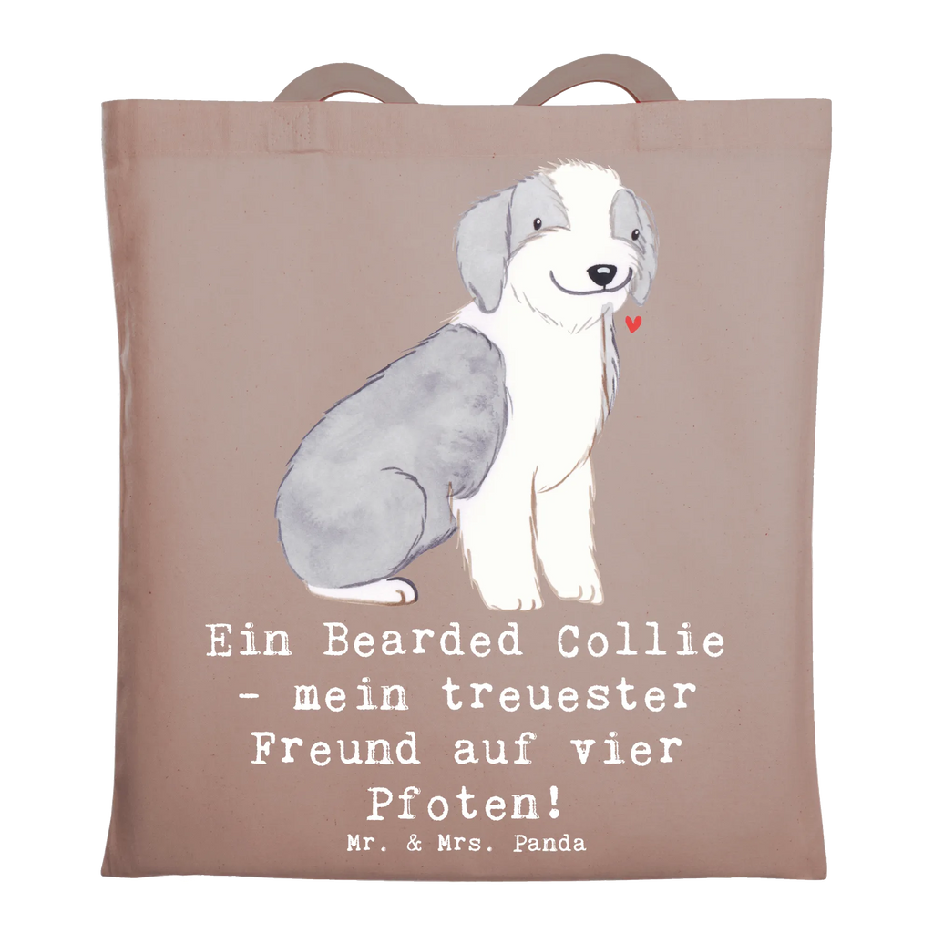 Tragetasche Bearded Collie Freund Beuteltasche, Beutel, Einkaufstasche, Jutebeutel, Stoffbeutel, Tasche, Shopper, Umhängetasche, Strandtasche, Schultertasche, Stofftasche, Tragetasche, Badetasche, Jutetasche, Einkaufstüte, Laptoptasche, Hund, Hunderasse, Rassehund, Hundebesitzer, Geschenk, Tierfreund, Schenken, Welpe