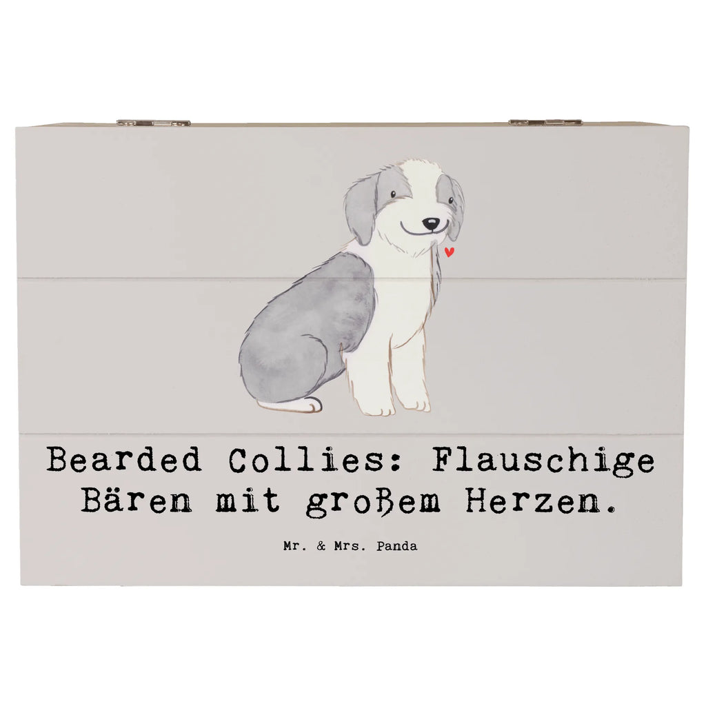 Holzkiste Bearded Collie Bärenherz Holzkiste, Kiste, Schatzkiste, Truhe, Schatulle, XXL, Erinnerungsbox, Erinnerungskiste, Dekokiste, Aufbewahrungsbox, Geschenkbox, Geschenkdose, Hund, Hunderasse, Rassehund, Hundebesitzer, Geschenk, Tierfreund, Schenken, Welpe