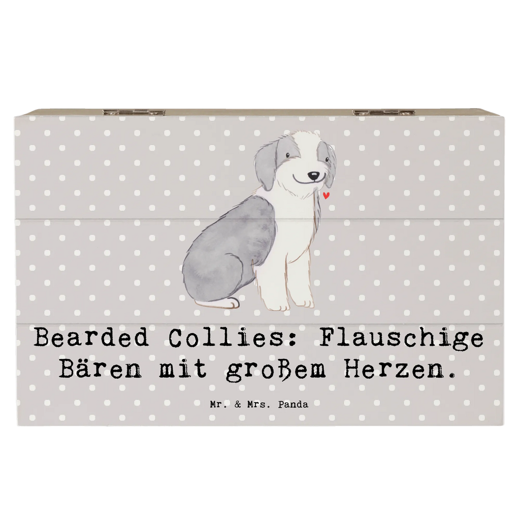 Holzkiste Bearded Collie Bärenherz Holzkiste, Kiste, Schatzkiste, Truhe, Schatulle, XXL, Erinnerungsbox, Erinnerungskiste, Dekokiste, Aufbewahrungsbox, Geschenkbox, Geschenkdose, Hund, Hunderasse, Rassehund, Hundebesitzer, Geschenk, Tierfreund, Schenken, Welpe