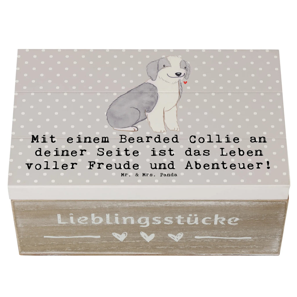 Holzkiste Bearded Collie Freund Holzkiste, Kiste, Schatzkiste, Truhe, Schatulle, XXL, Erinnerungsbox, Erinnerungskiste, Dekokiste, Aufbewahrungsbox, Geschenkbox, Geschenkdose, Hund, Hunderasse, Rassehund, Hundebesitzer, Geschenk, Tierfreund, Schenken, Welpe