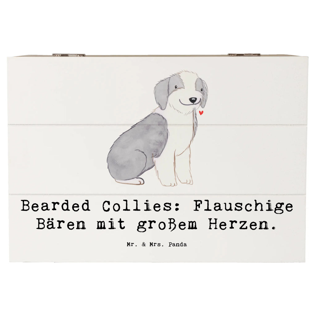 Holzkiste Bearded Collie Bärenherz Holzkiste, Kiste, Schatzkiste, Truhe, Schatulle, XXL, Erinnerungsbox, Erinnerungskiste, Dekokiste, Aufbewahrungsbox, Geschenkbox, Geschenkdose, Hund, Hunderasse, Rassehund, Hundebesitzer, Geschenk, Tierfreund, Schenken, Welpe