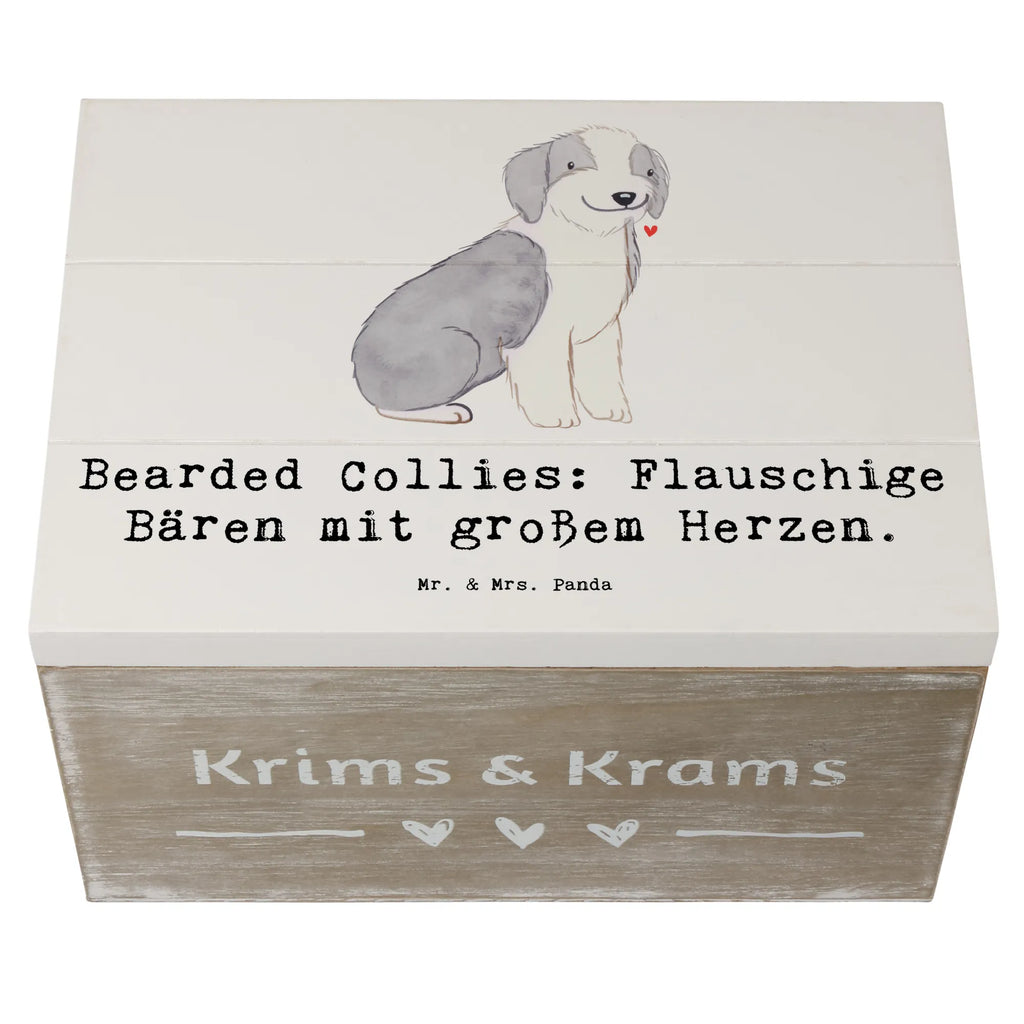 Holzkiste Bearded Collie Bärenherz Holzkiste, Kiste, Schatzkiste, Truhe, Schatulle, XXL, Erinnerungsbox, Erinnerungskiste, Dekokiste, Aufbewahrungsbox, Geschenkbox, Geschenkdose, Hund, Hunderasse, Rassehund, Hundebesitzer, Geschenk, Tierfreund, Schenken, Welpe