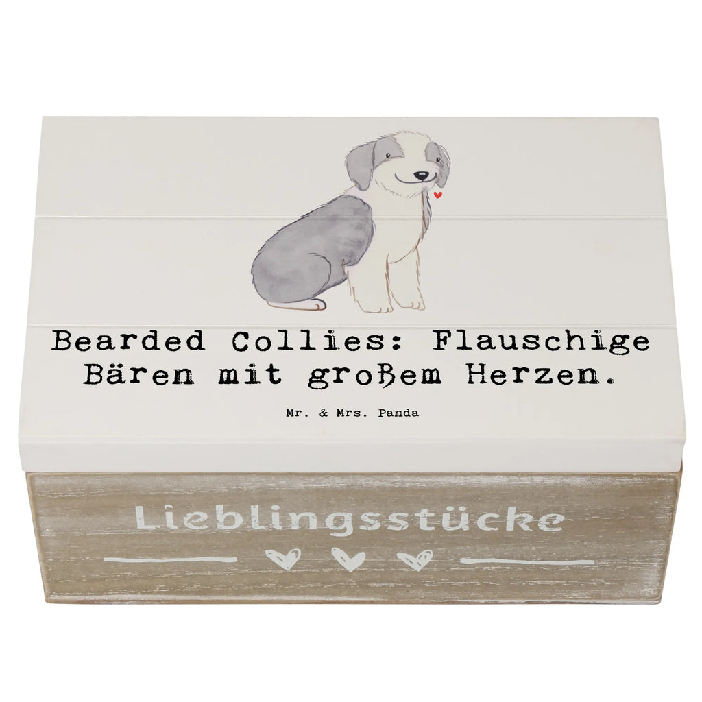 Holzkiste Bearded Collie Bärenherz Holzkiste, Kiste, Schatzkiste, Truhe, Schatulle, XXL, Erinnerungsbox, Erinnerungskiste, Dekokiste, Aufbewahrungsbox, Geschenkbox, Geschenkdose, Hund, Hunderasse, Rassehund, Hundebesitzer, Geschenk, Tierfreund, Schenken, Welpe