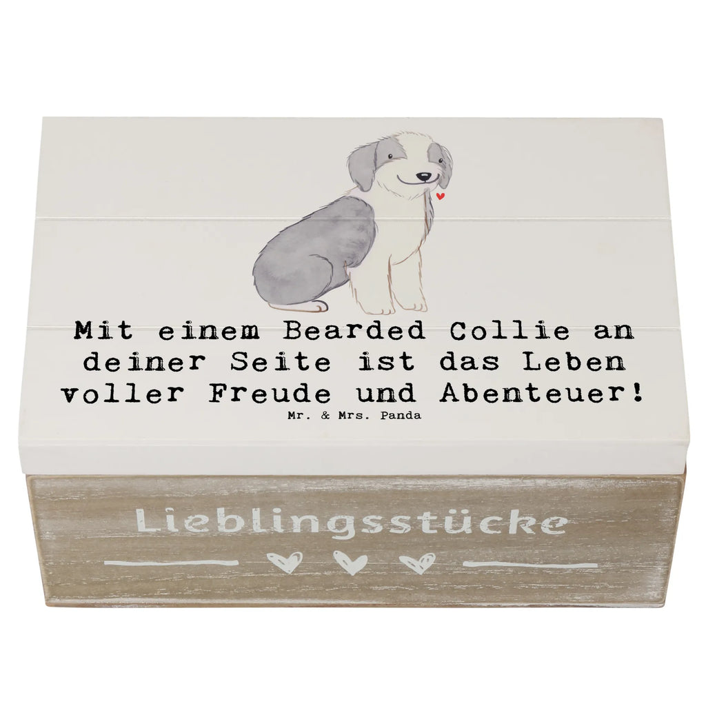 Holzkiste Bearded Collie Freund Holzkiste, Kiste, Schatzkiste, Truhe, Schatulle, XXL, Erinnerungsbox, Erinnerungskiste, Dekokiste, Aufbewahrungsbox, Geschenkbox, Geschenkdose, Hund, Hunderasse, Rassehund, Hundebesitzer, Geschenk, Tierfreund, Schenken, Welpe