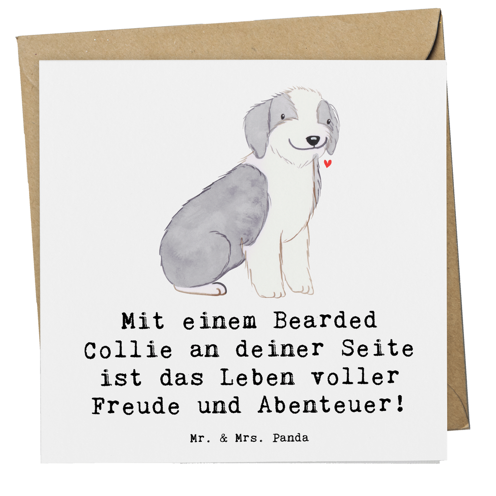 Deluxe Karte Bearded Collie Freund Karte, Grußkarte, Klappkarte, Einladungskarte, Glückwunschkarte, Hochzeitskarte, Geburtstagskarte, Hochwertige Grußkarte, Hochwertige Klappkarte, Hund, Hunderasse, Rassehund, Hundebesitzer, Geschenk, Tierfreund, Schenken, Welpe