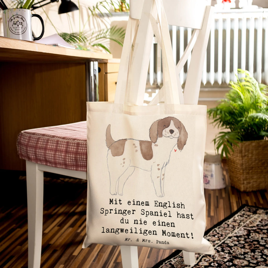 Tragetasche English Springer Spaniel Spaß Beuteltasche, Beutel, Einkaufstasche, Jutebeutel, Stoffbeutel, Tasche, Shopper, Umhängetasche, Strandtasche, Schultertasche, Stofftasche, Tragetasche, Badetasche, Jutetasche, Einkaufstüte, Laptoptasche, Hund, Hunderasse, Rassehund, Hundebesitzer, Geschenk, Tierfreund, Schenken, Welpe