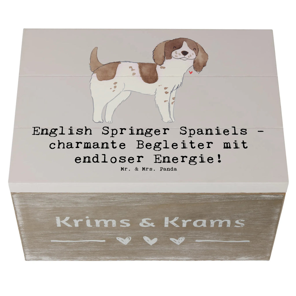 Holzkiste English Springer Spaniel Charme Holzkiste, Kiste, Schatzkiste, Truhe, Schatulle, XXL, Erinnerungsbox, Erinnerungskiste, Dekokiste, Aufbewahrungsbox, Geschenkbox, Geschenkdose, Hund, Hunderasse, Rassehund, Hundebesitzer, Geschenk, Tierfreund, Schenken, Welpe