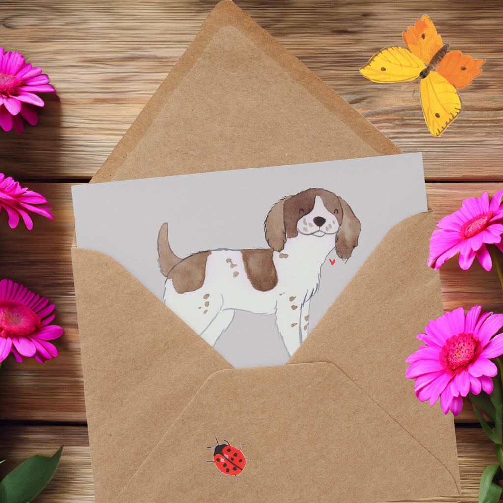 Deluxe Karte English Springer Spaniel Charme Karte, Grußkarte, Klappkarte, Einladungskarte, Glückwunschkarte, Hochzeitskarte, Geburtstagskarte, Hochwertige Grußkarte, Hochwertige Klappkarte, Hund, Hunderasse, Rassehund, Hundebesitzer, Geschenk, Tierfreund, Schenken, Welpe